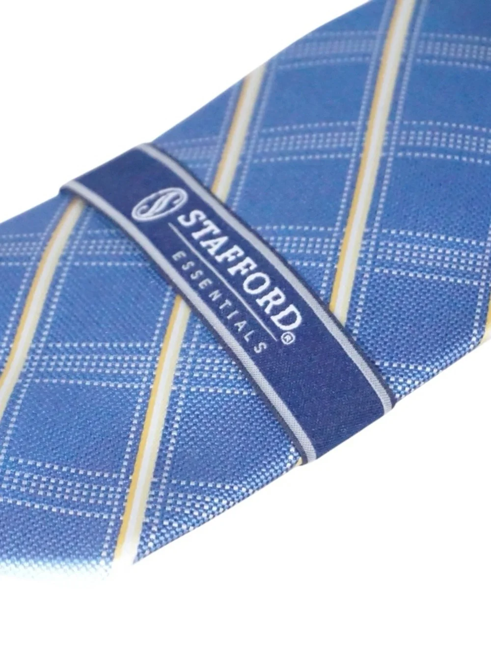 NWT Stafford Blue and Silver Diagonal Stripe Men's Tie